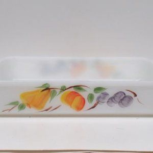 Anchor Hocking Fire King Gay Fad FRUIT 12 X 7 In 1 1/2 Qt Rectangular Bake Dish